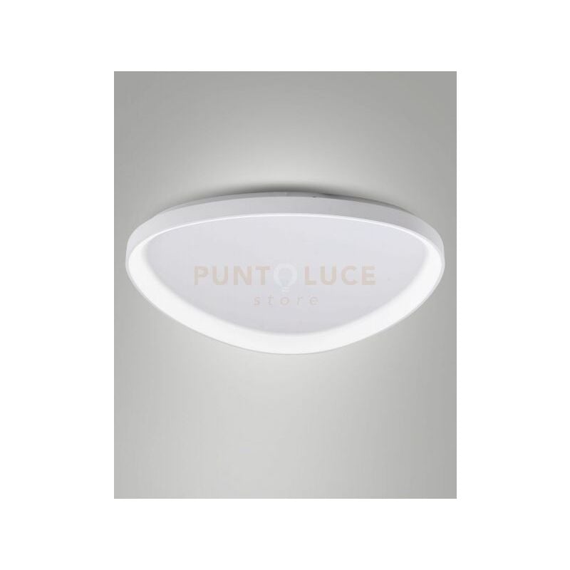 foto del prodotto quirk plafoniera led bianca d.80cm a led cct 2700k 3200k 4000k 75w 8900 lm dimmerabile