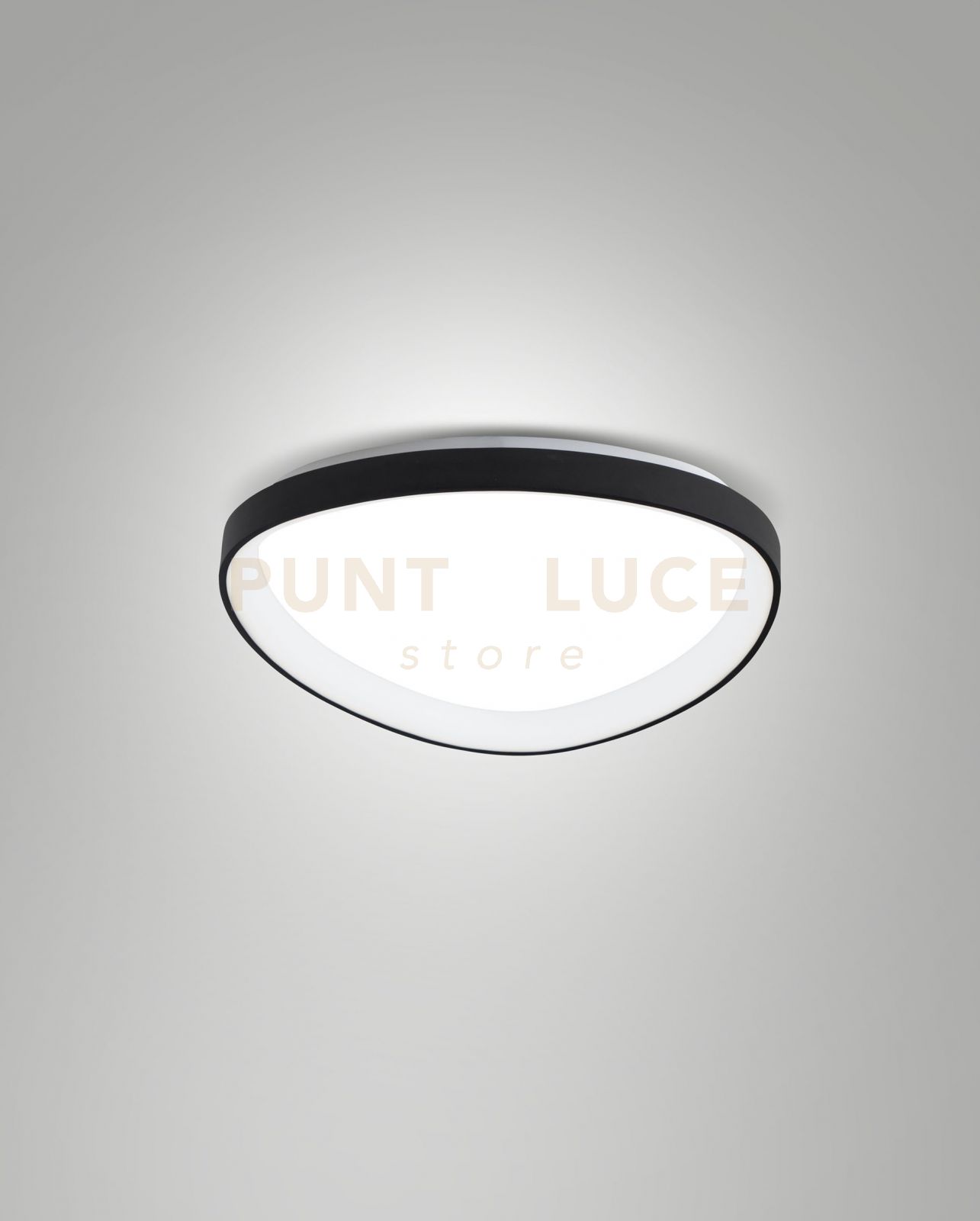foto del prodotto quirk plafoniera led nera d.42cm a led cct 2700k 3200k 4000k 38w 4400 lm dimmerabile