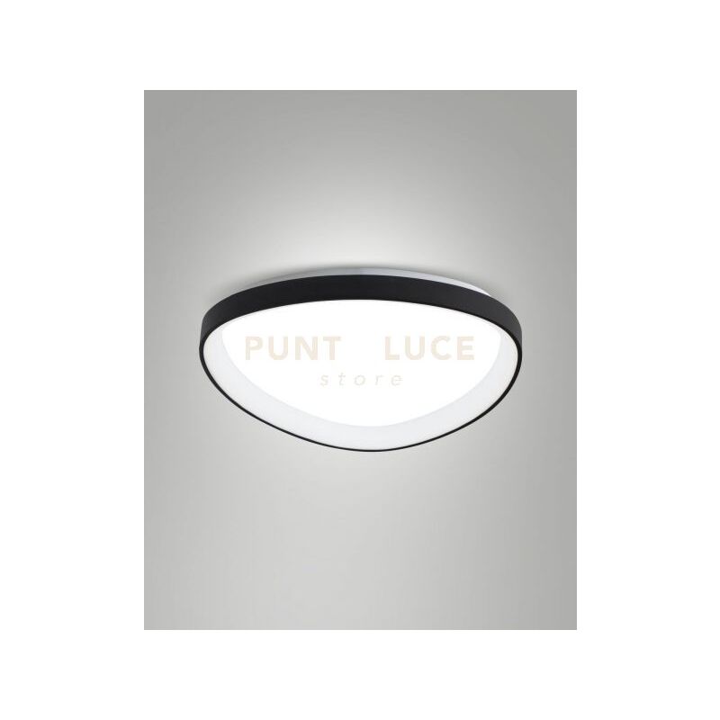 foto del prodotto quirk plafoniera led nera d.60cm a led cct 2700k 3200k 4000k 56w 6600 lm dimmerabile