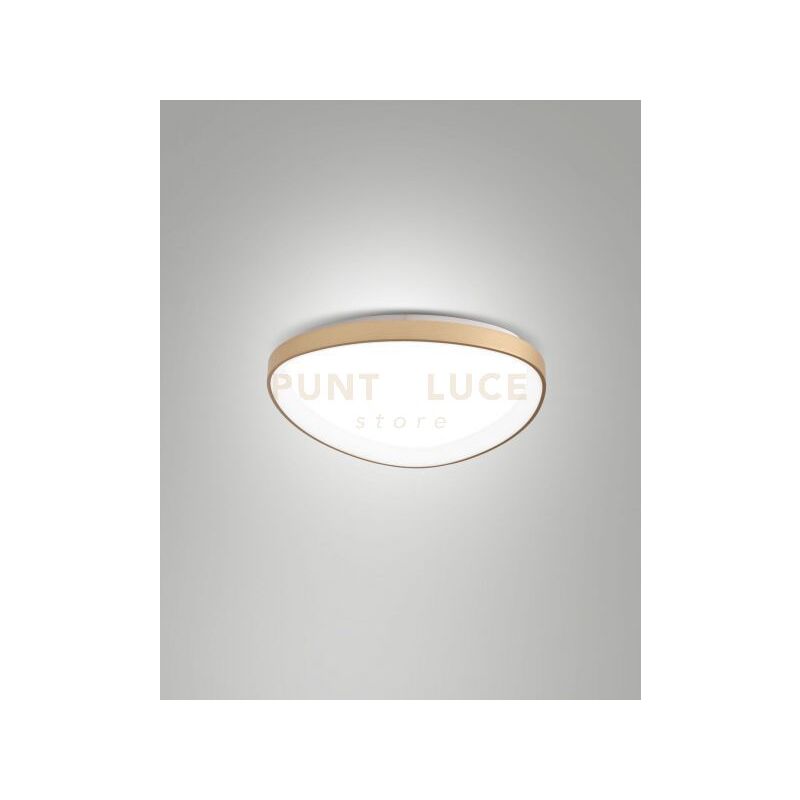 foto del prodotto quirk plafoniera led ottone satinato d.42cm a led cct 2700k 3200k 4000k 38w 4400 lm dimmerabile