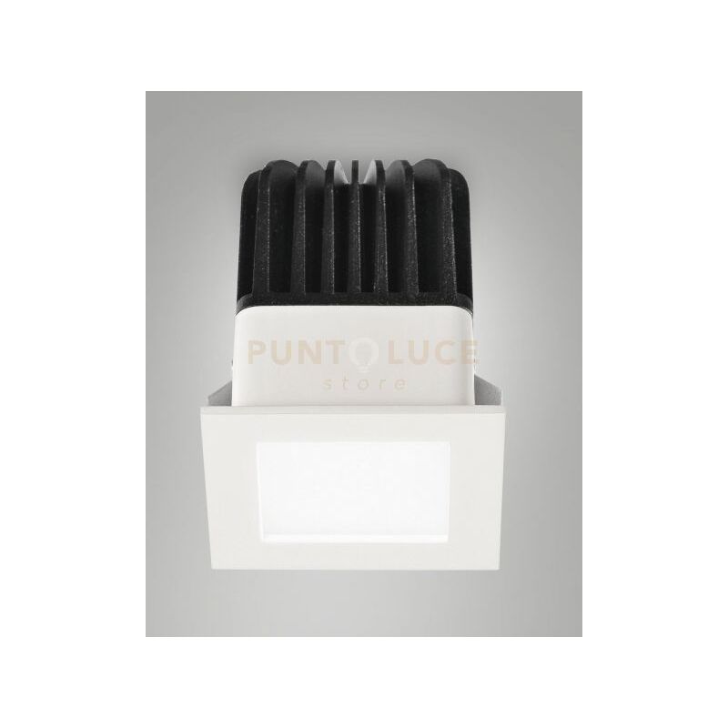 foto del prodotto quito faretto incasso quadro bianco 6,2x6,2cm c dri 12w 3000k 1150lm