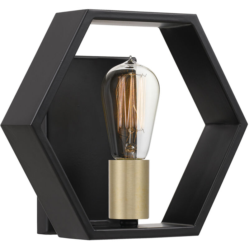 foto del prodotto quoizel applique industrial nordico bismarck acciaio nero terra 1 luce e27