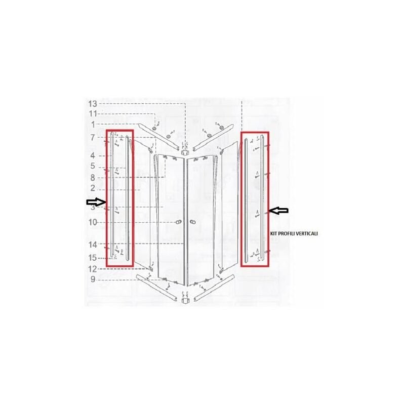 foto del prodotto r box doccia cm.70x90 kit profili verticali 