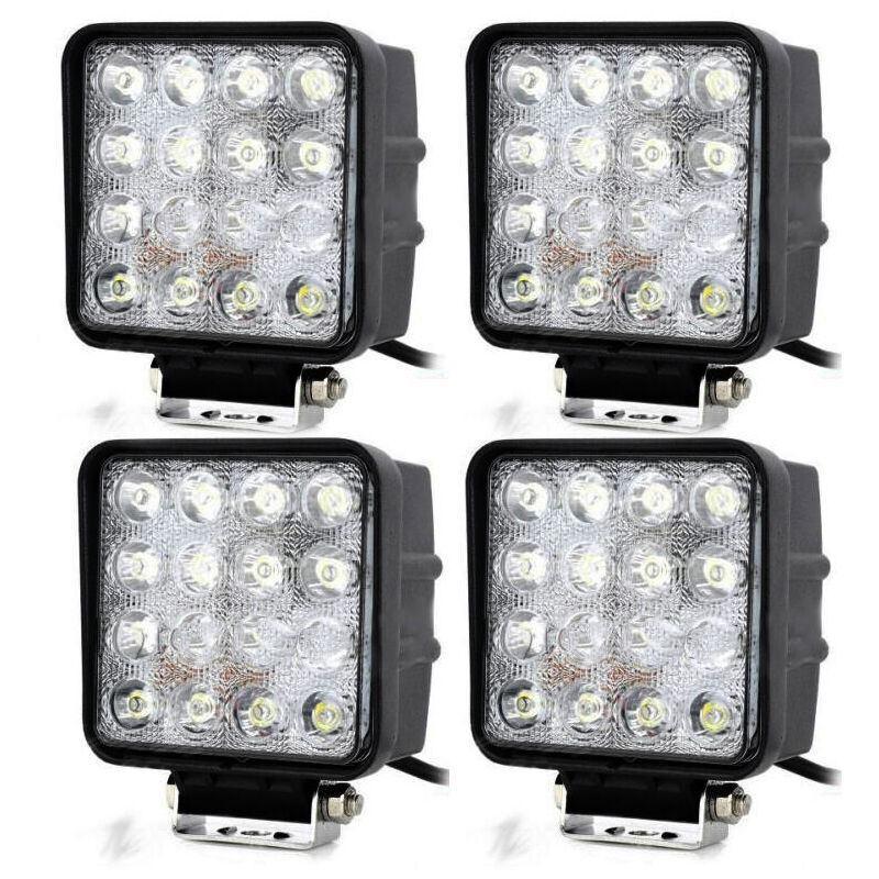 foto del prodotto r g 4x faro supplementare profondita auto fuoristrada 12v quadrato 16 led 6000k 48w