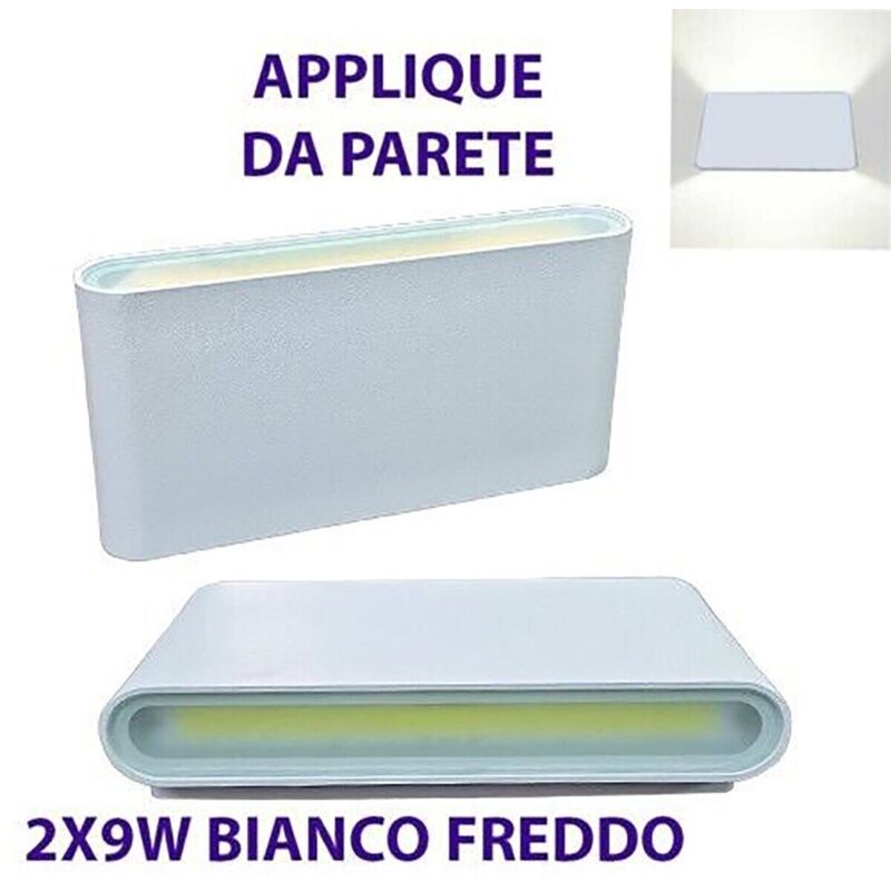 foto del prodotto r g applique parete doppio fascio led cob 9w faretto esterno bianco freddo 6000k