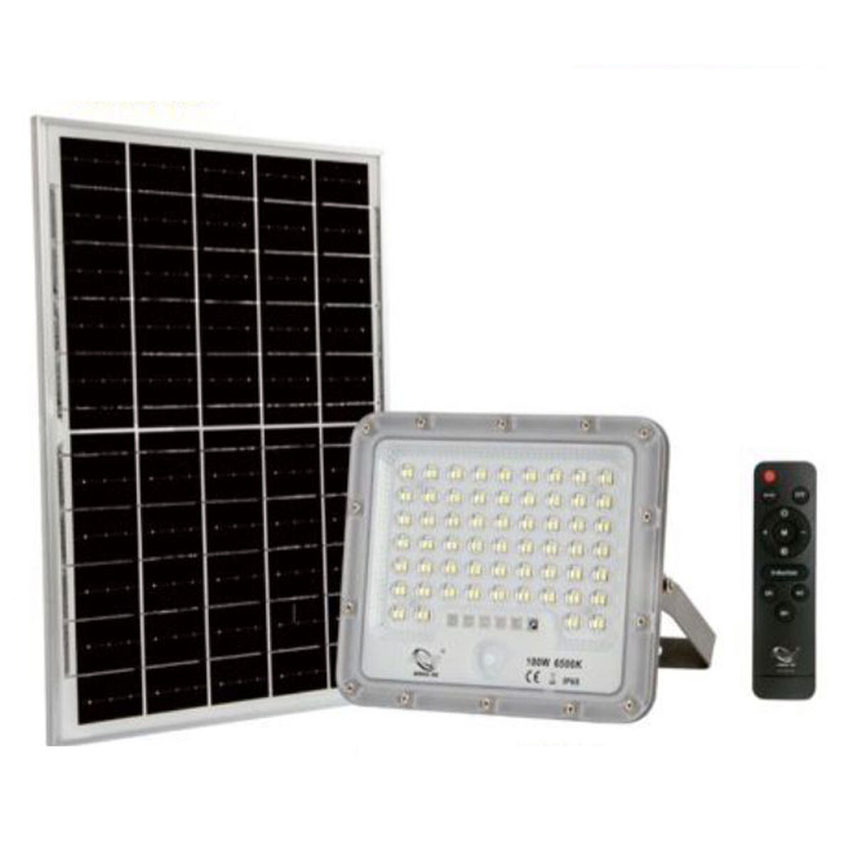 foto del prodotto r g faro led faretto alta luminosita pannello solare crepuscolare telecomando 100w