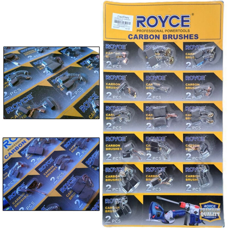foto del prodotto r g kit 16 pz ricambi spazzole di carbone motore per motore elettrico punte trapano