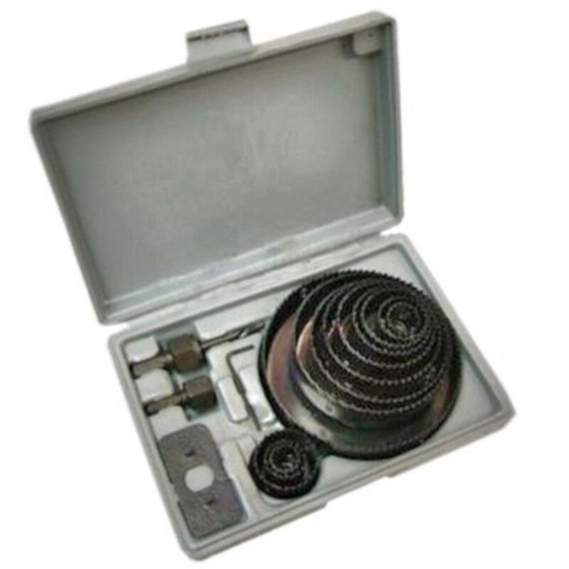 foto del prodotto r g kit frese a tazza da trapano set 16 pezzi seghe fora legno plastica cartongesso