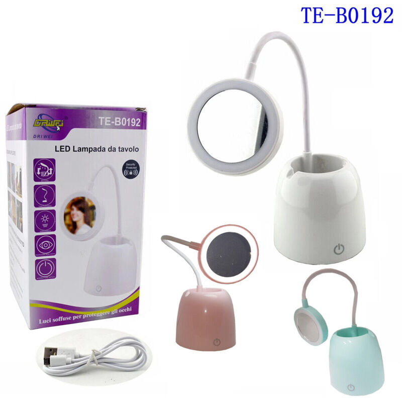 foto del prodotto r g lampada da tavolo scrivania led usb touch fredda porta pennelli penne trucco