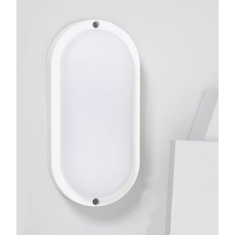 foto del prodotto r g lampada led parete applique ovale 12w luce naturale 4000k interni esterni fc103