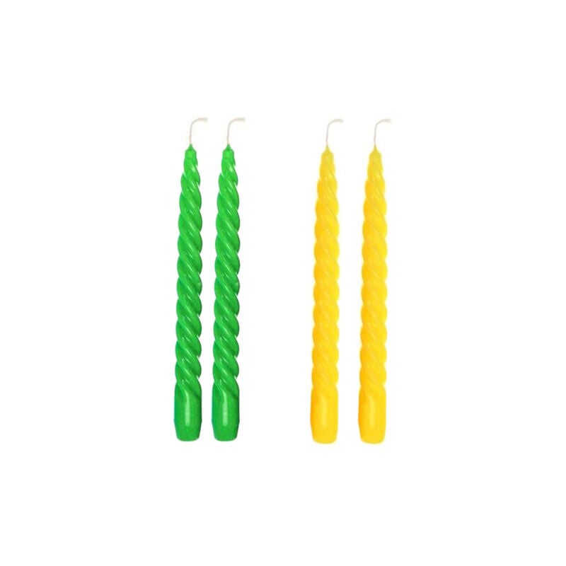 foto del prodotto r g set 4 candele cera torciglione lunghe 24 cm colorate festivit decorazioni casa