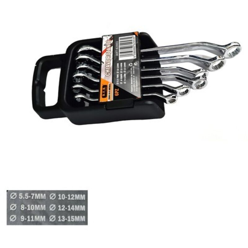 foto del prodotto r g set 6 pz utensili chiavi inglesi doppio anello 5.5 7 8 9 10 11 12 13 14 15 mm