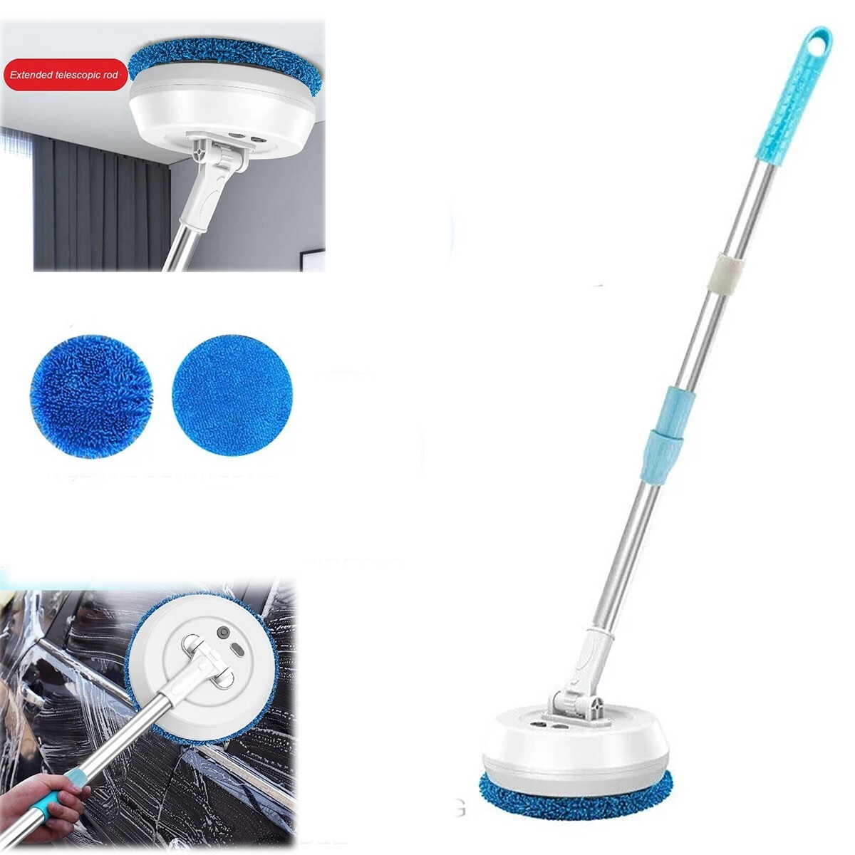 foto del prodotto r g spazzola rotante pulitore finestre auto elettrico vetro asta telescopica aa102