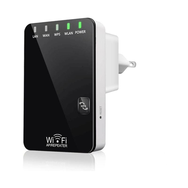 foto del prodotto r p teur wifi amplificateur sans fil puissant, wifi extender booster 300mbps 2.4ghz, 2 port ethernet, wps, facile installation, compatible avec