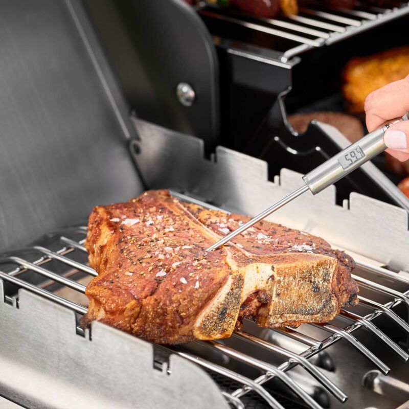 foto del prodotto r sle termometro per gourmet, termometro per barbecue con indicazione digitale e illuminata della temperatura in c e f, da -40 c a 200 c,