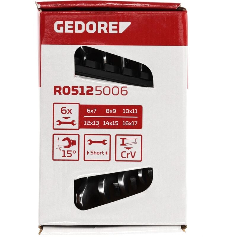 foto del prodotto r05125006 set di chiavi doppie a forchetta corte sw6 17 mm 6 pezzi