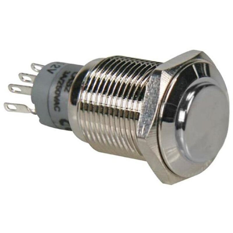 foto del prodotto r1710 spdt 1 no 1 nc alta rotonda interruttore a pulsante in metallo, multicolore velleman