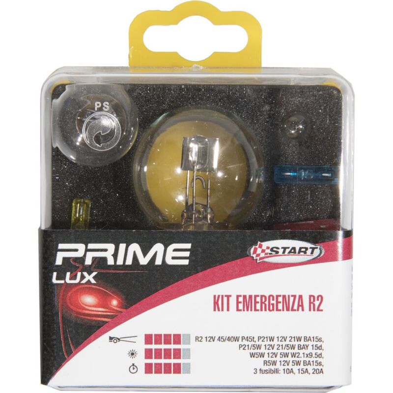 foto del prodotto r2 kit emergenza asimmetrica per luci auto 12v 5 lampade 2fusibili