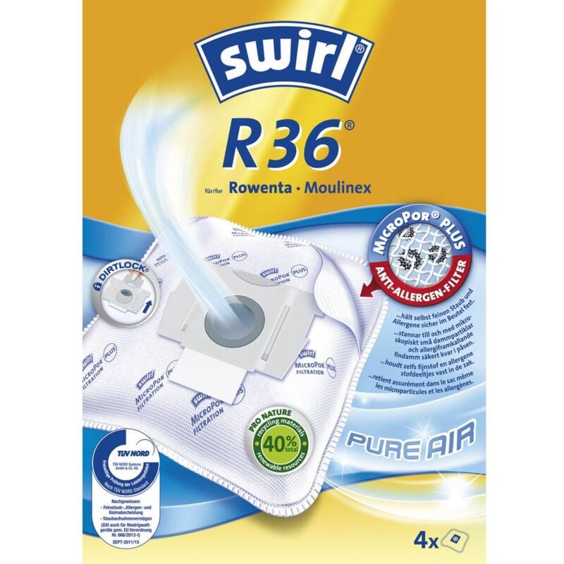 foto del prodotto r36 airspace sacchetto aspirapolvere 4 pz. swirl
