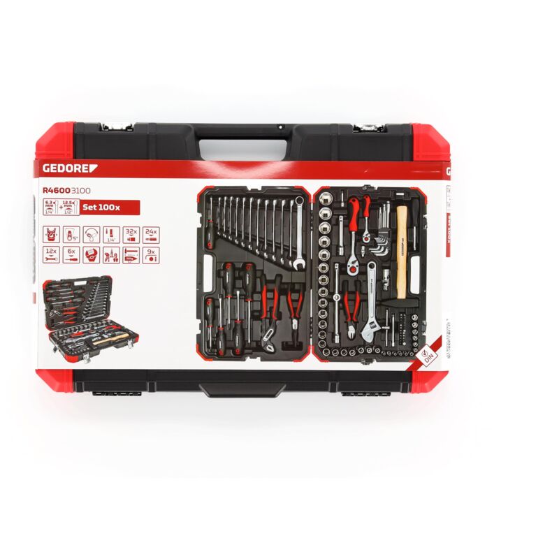 foto del prodotto r46003100 set di chiavi a bussola 1 4 1 2 4 32mm 100 pezzi
