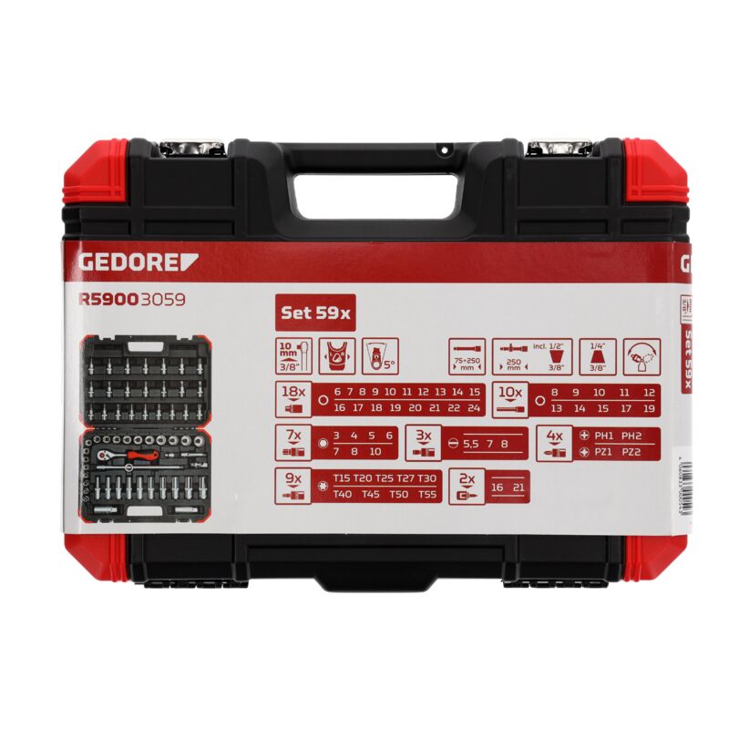 foto del prodotto r59003059 set di chiavi a bussola 3 8 6 24mm 59 pezzi