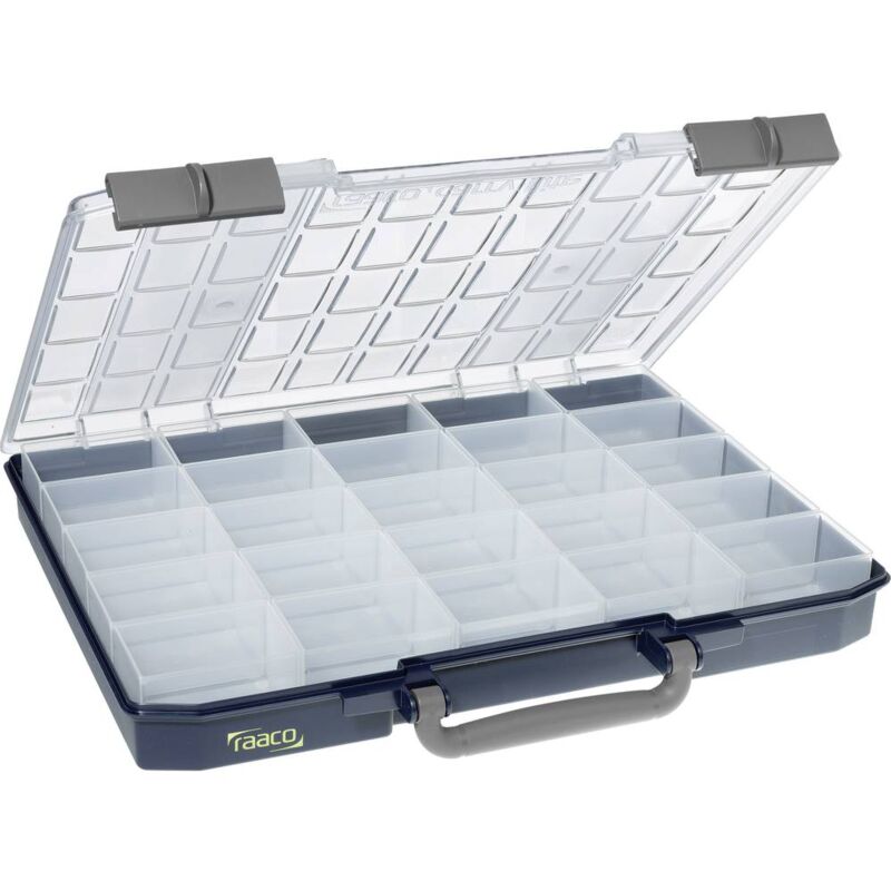 foto del prodotto raaco carrylite 55 5x10 25 1 valigetta per minuteria l x a x p 413 x 57 x 330 mm scomparti 25 suddivisione fissa con