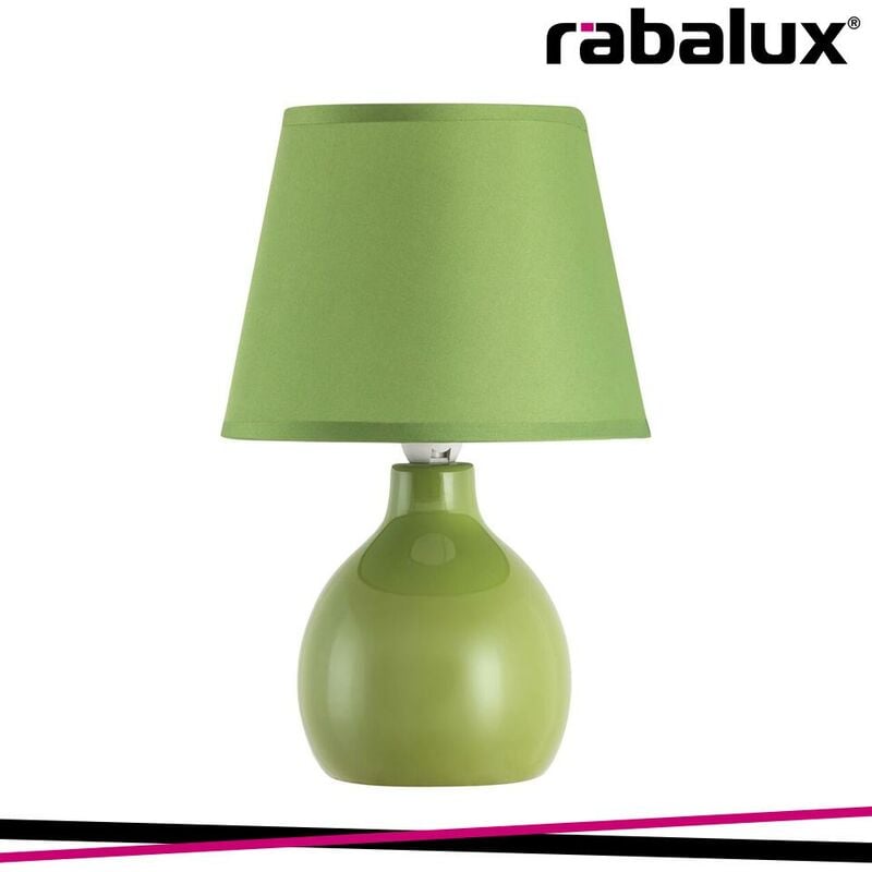 foto del prodotto rabalux ingrid, ceramic table lamp with fabric shade