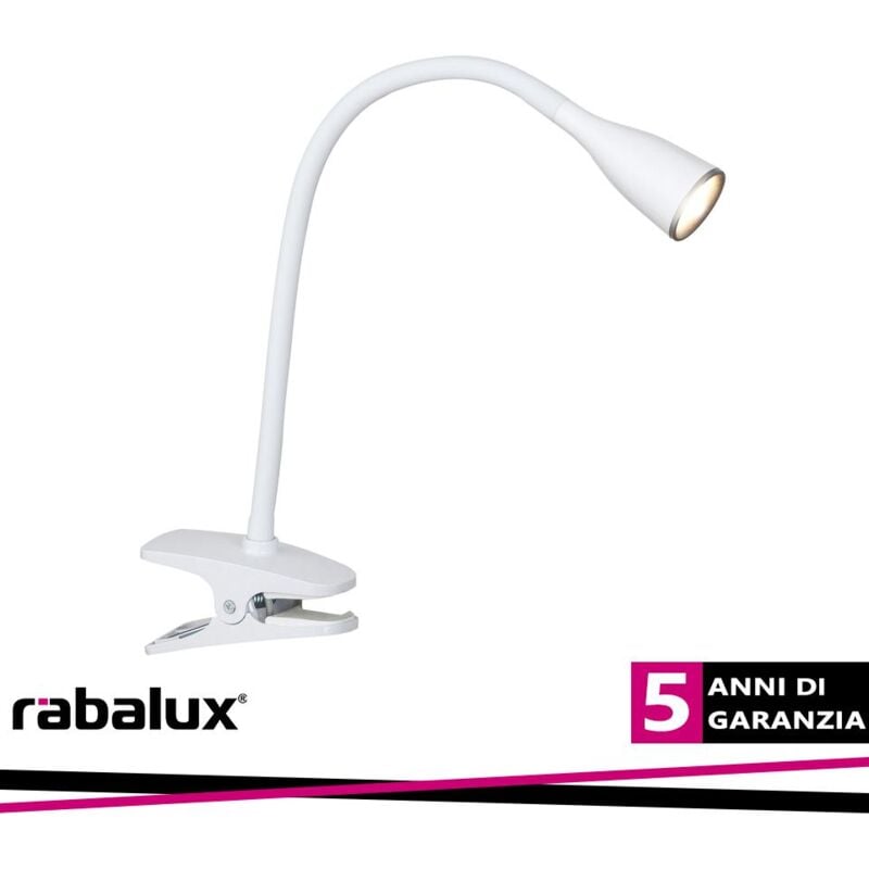 foto del prodotto rabalux jeff clip desk led 4,5w,white in built led