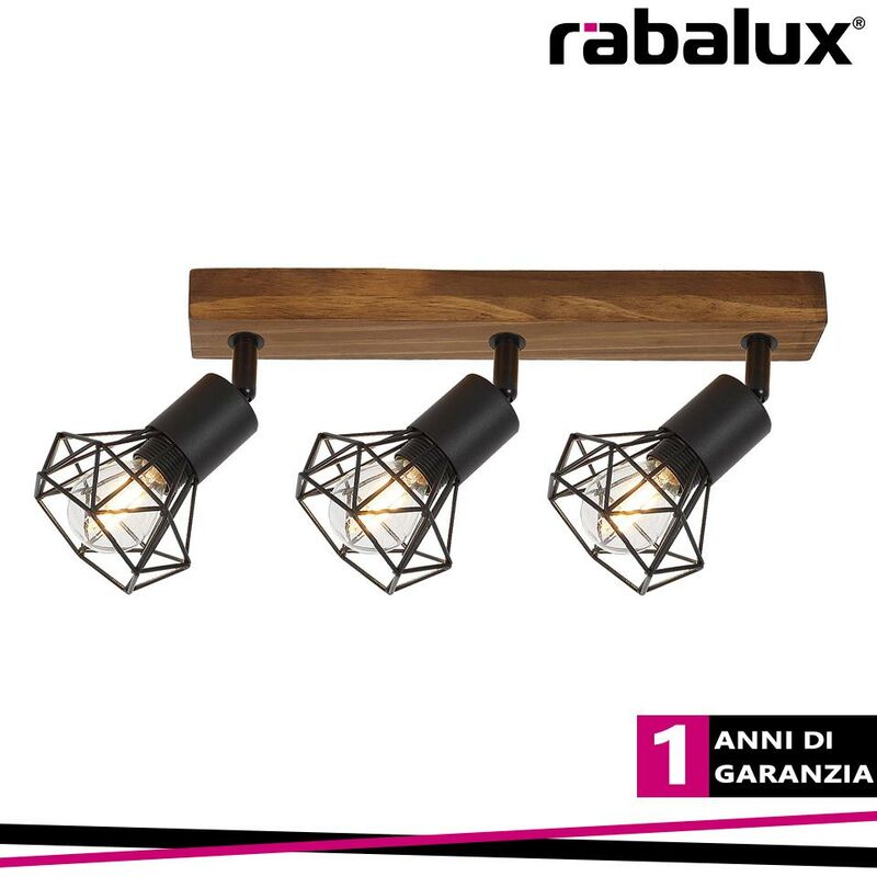 foto del prodotto rabalux zeus ind spot 3xe14 black oak