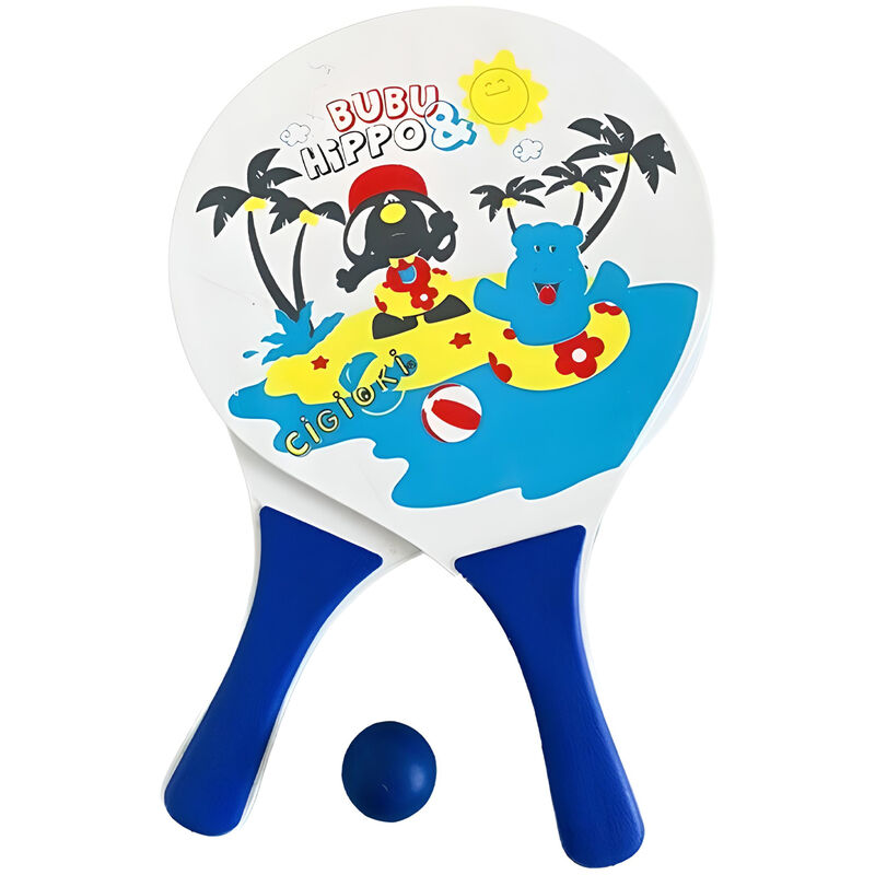 foto del prodotto racchettoni da spiaggia racchette con pallina legno gioco bambini adulti