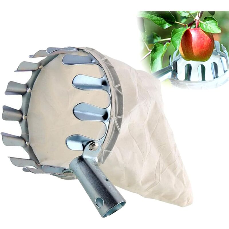 foto del prodotto raccoglifrutta, attrezzo per la raccolta, diametro 16 cm, per raccogliere frutti alti argento treetalk