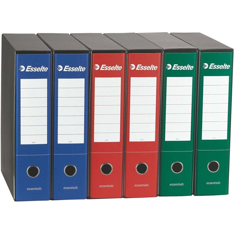 foto del prodotto raccoglitore ad anelli a4 essentials faldone per ufficio con meccanismo a scatto dorso da 8 cm 85 gr rosso