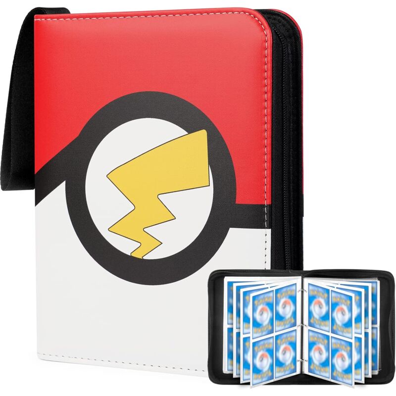 foto del prodotto raccoglitore di carte pokemon, porta carte da collezione, 400 tasche per carte, album di carte pokemon gx vmax, 40p rapanda