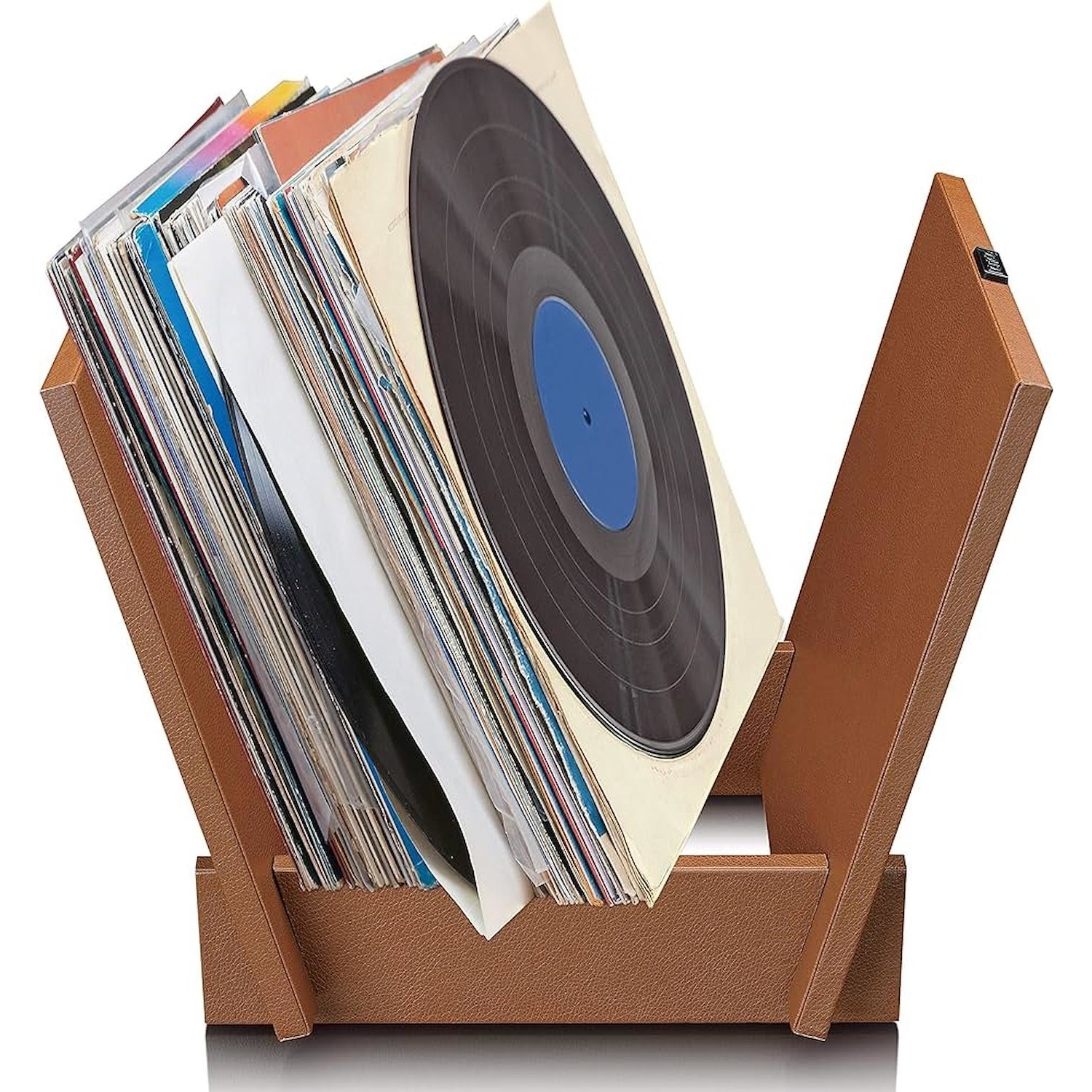 foto del prodotto raccoglitore lp lenco fino a 40 vinili colore legno