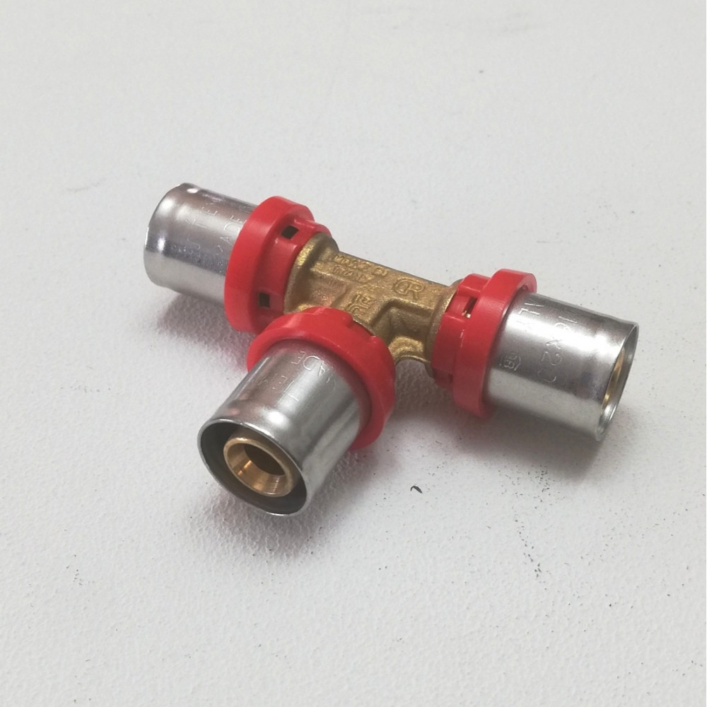 foto del prodotto raccordo 26 x 26 x 26 a t a pressare per tubo multistrato