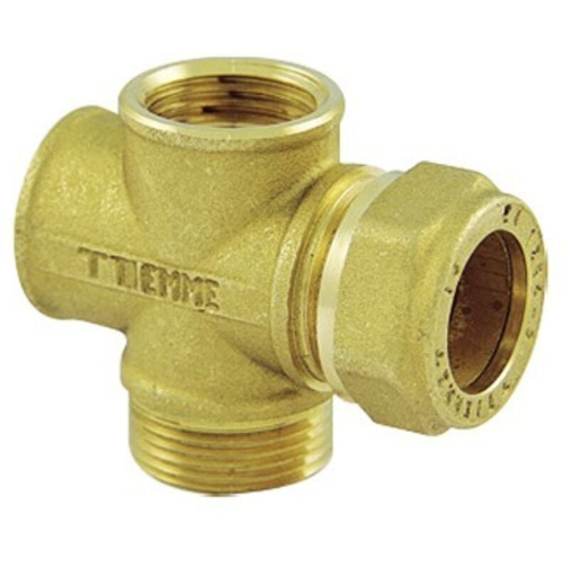 foto del prodotto raccordo a croce per tubo rame per impianti solari 3 4 x 22