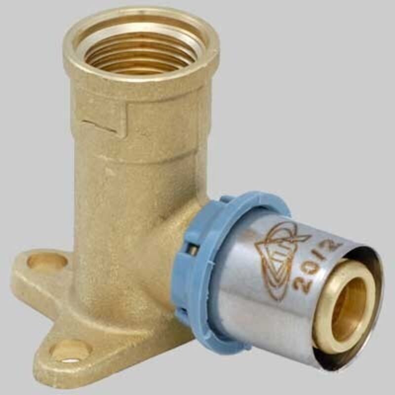 foto del prodotto raccordo a gomito femmina con flangia delt all - 16 x 1 2