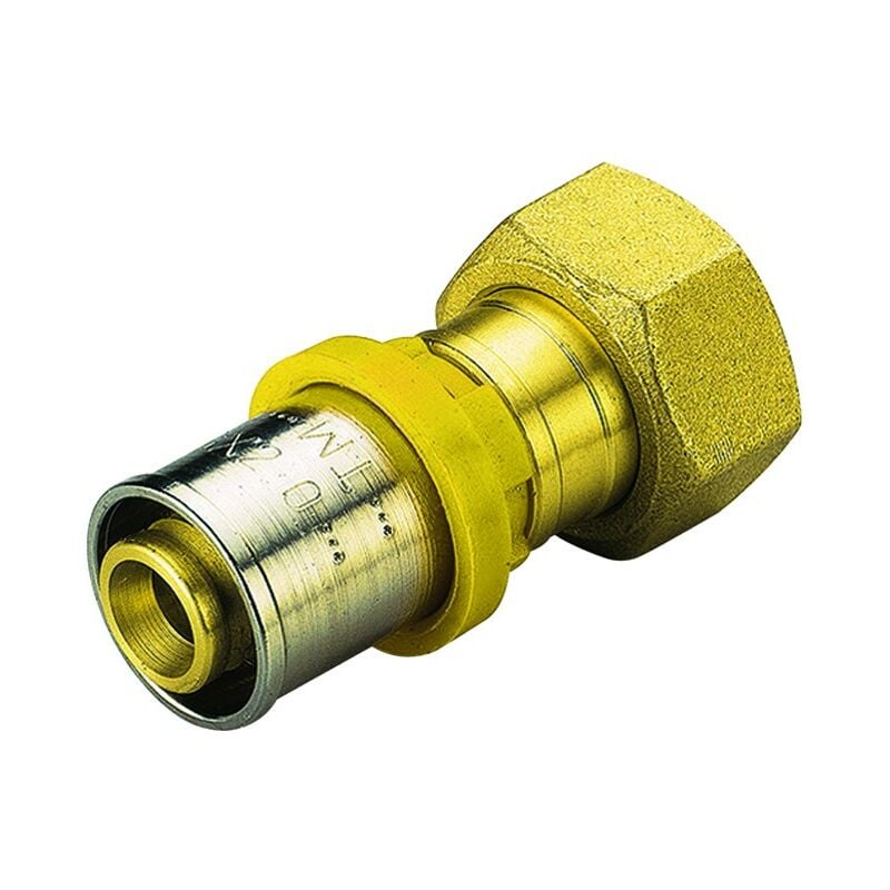 foto del prodotto raccordo a pressare dritto 20 x 1/2' con girello per multistrato per gas tiemme