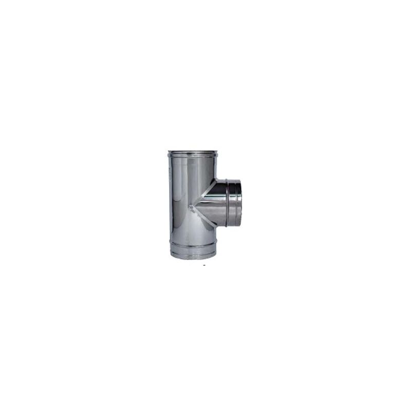 foto del prodotto raccordo a t 90 in acciaio inox aisi 304 monoparete spessore mm.0,5 fmm mm.140