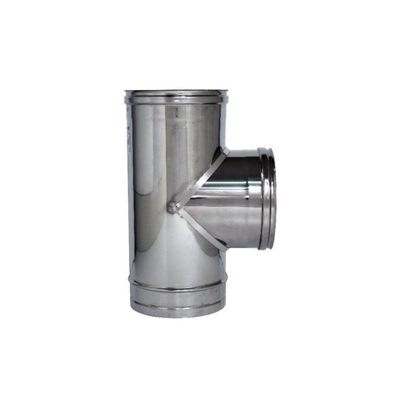 foto del prodotto raccordo a t 90 monoparete in acciaio inox 140 mm