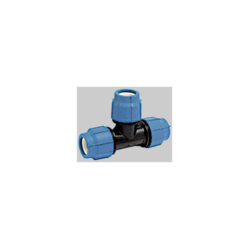 foto del prodotto raccordo a t a 90 in polipropilene a compressione per irrigazione e giardinaggio pn 16 bar 20 x 20 x 20