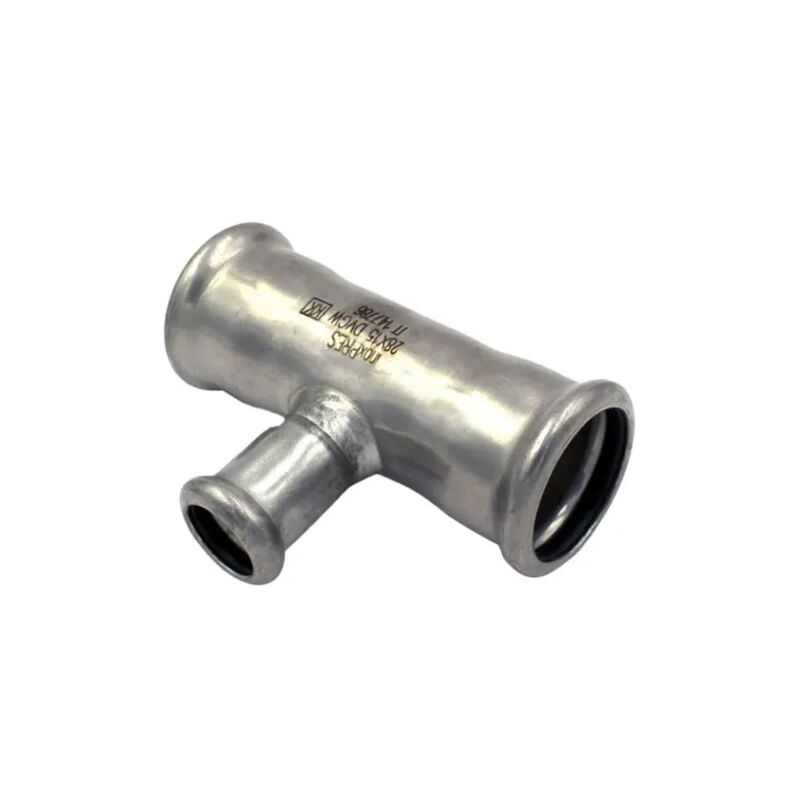 foto del prodotto raccordo a t a pressare intermedio ridotto in acciaio inox serie inoxpress uniko ø35xø22xø35 frabo