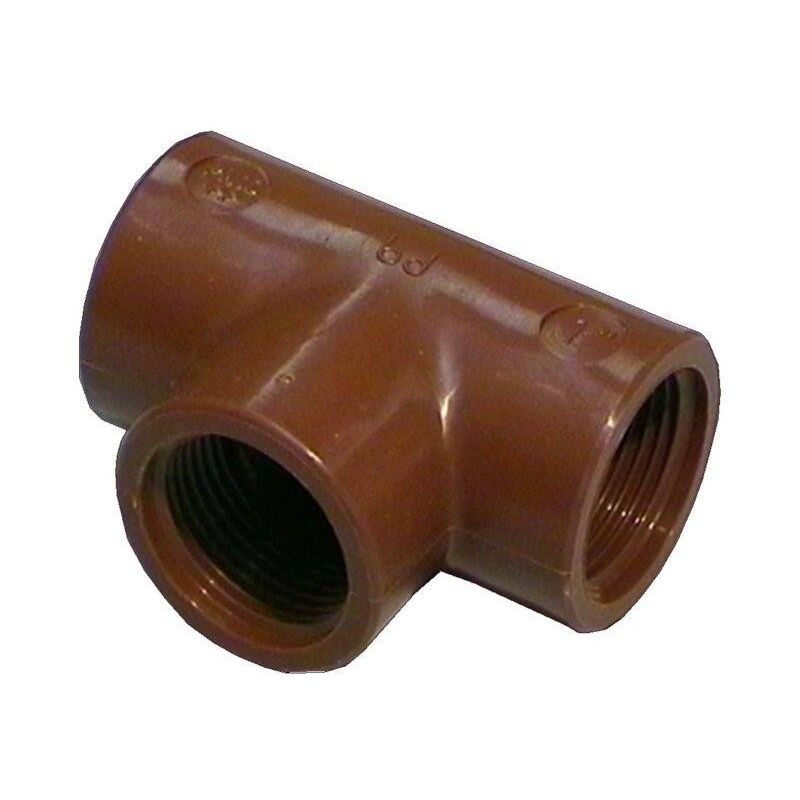 foto del prodotto raccordo a t f polipropilene marrone 1 2 