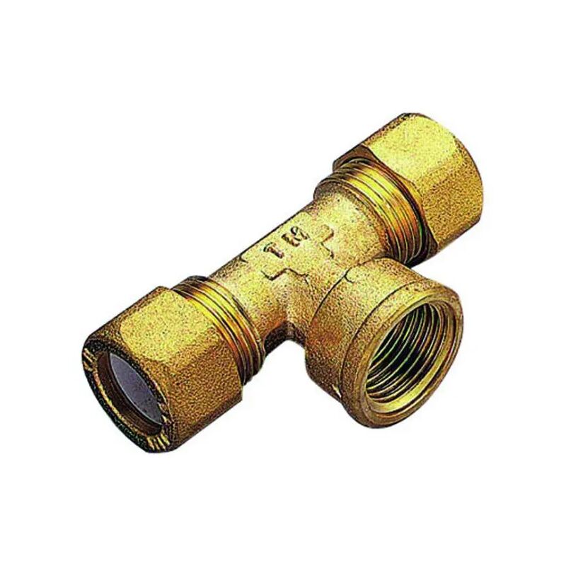 foto del prodotto raccordo a t femmina con ogiva in ptfe per tubo rame serie 1209 3 4 16 serie rinforzata tiemme