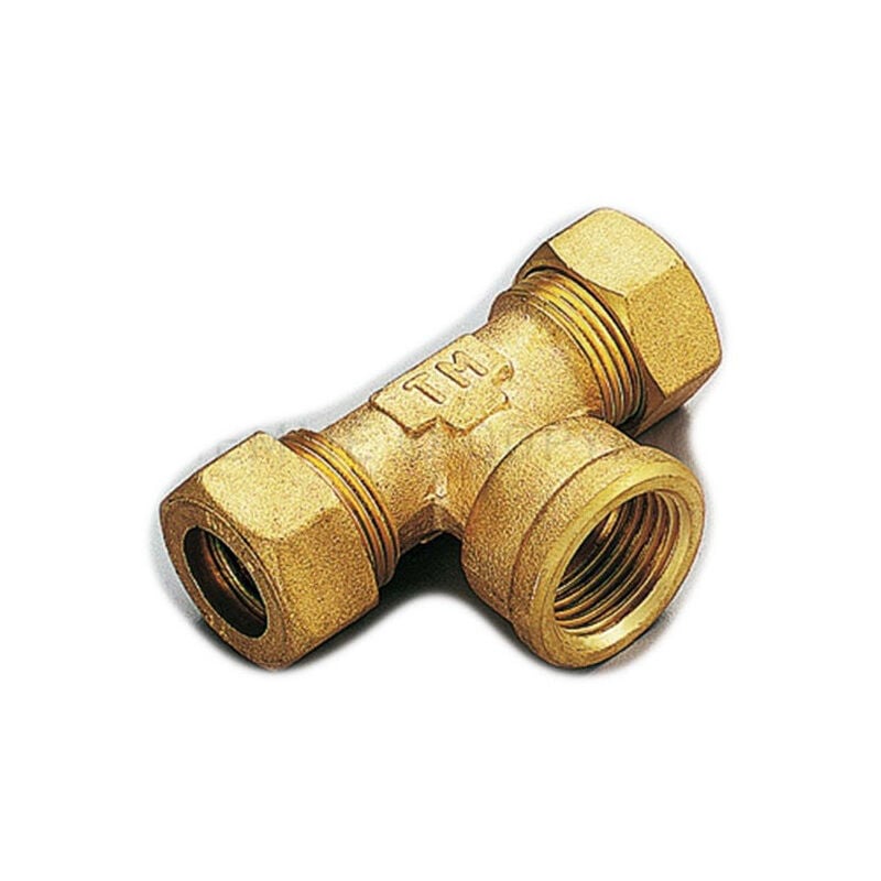 foto del prodotto raccordo a t femmina con tenuta o-ring per tubo rame modello 1300 1 2 14 tiemme