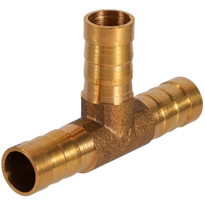 foto del prodotto raccordo a t in ottone da 10 mm, raccordo a t duokon a 3 vie per tubo flessibile, raccordo a t in ottone a 3 vie per tubo flessibile del carburante