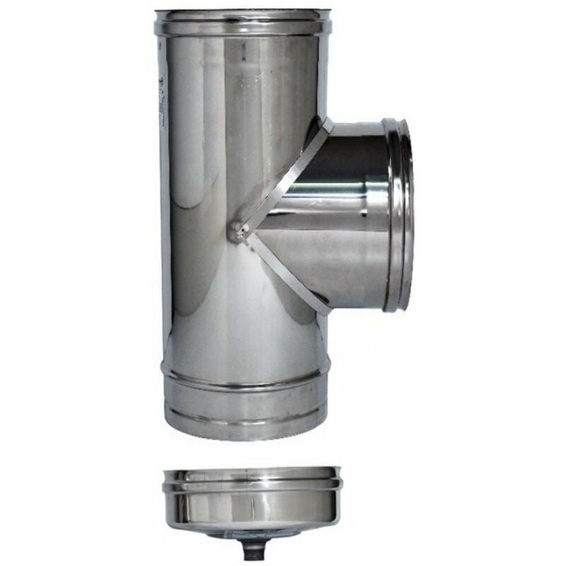 foto del prodotto raccordo a t inox aisi 316l per stufe tappo cm. 8