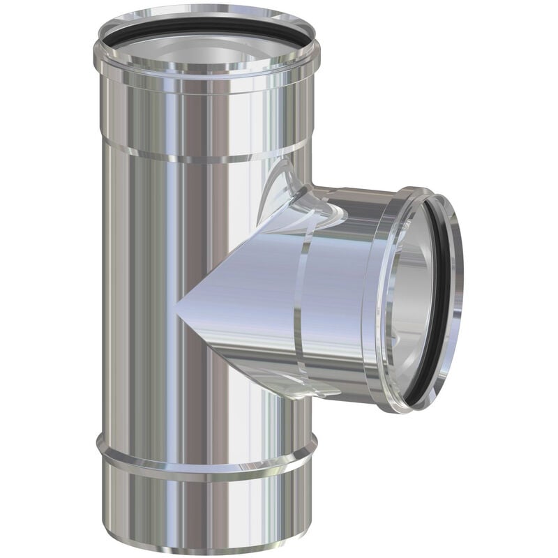 foto del prodotto raccordo a t inox x pellet cm.8 ffm