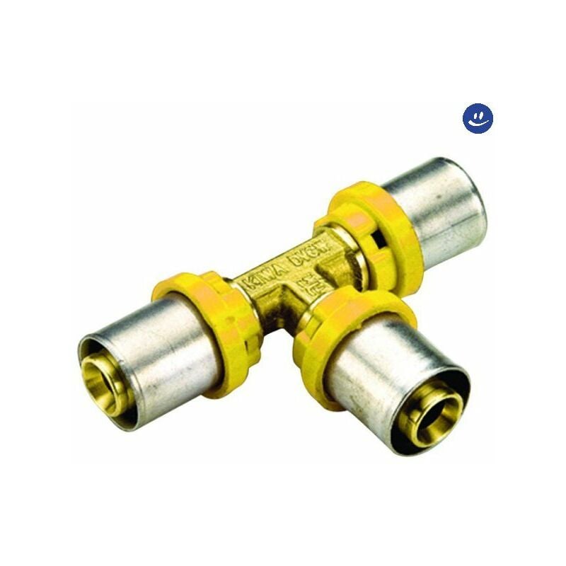 foto del prodotto raccordo a t intermedio per tubo multistrato a pressare per gas modello al cobrapex 16x16x16 tiemme