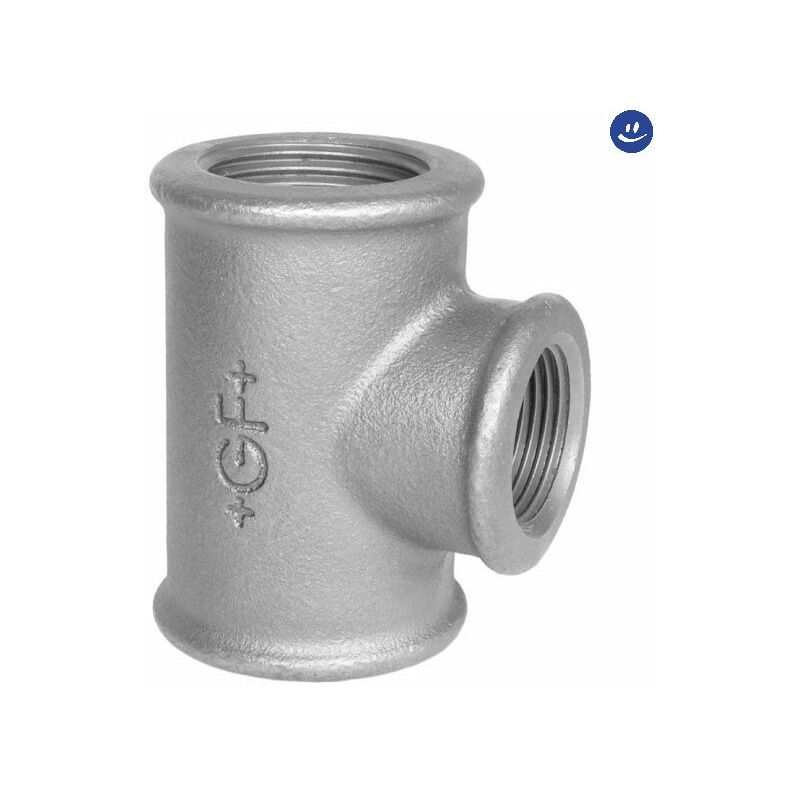 foto del prodotto raccordo a t ridotto femmina in ghisa malleabile zincata 11 4x1 2x11 4 georg fischer